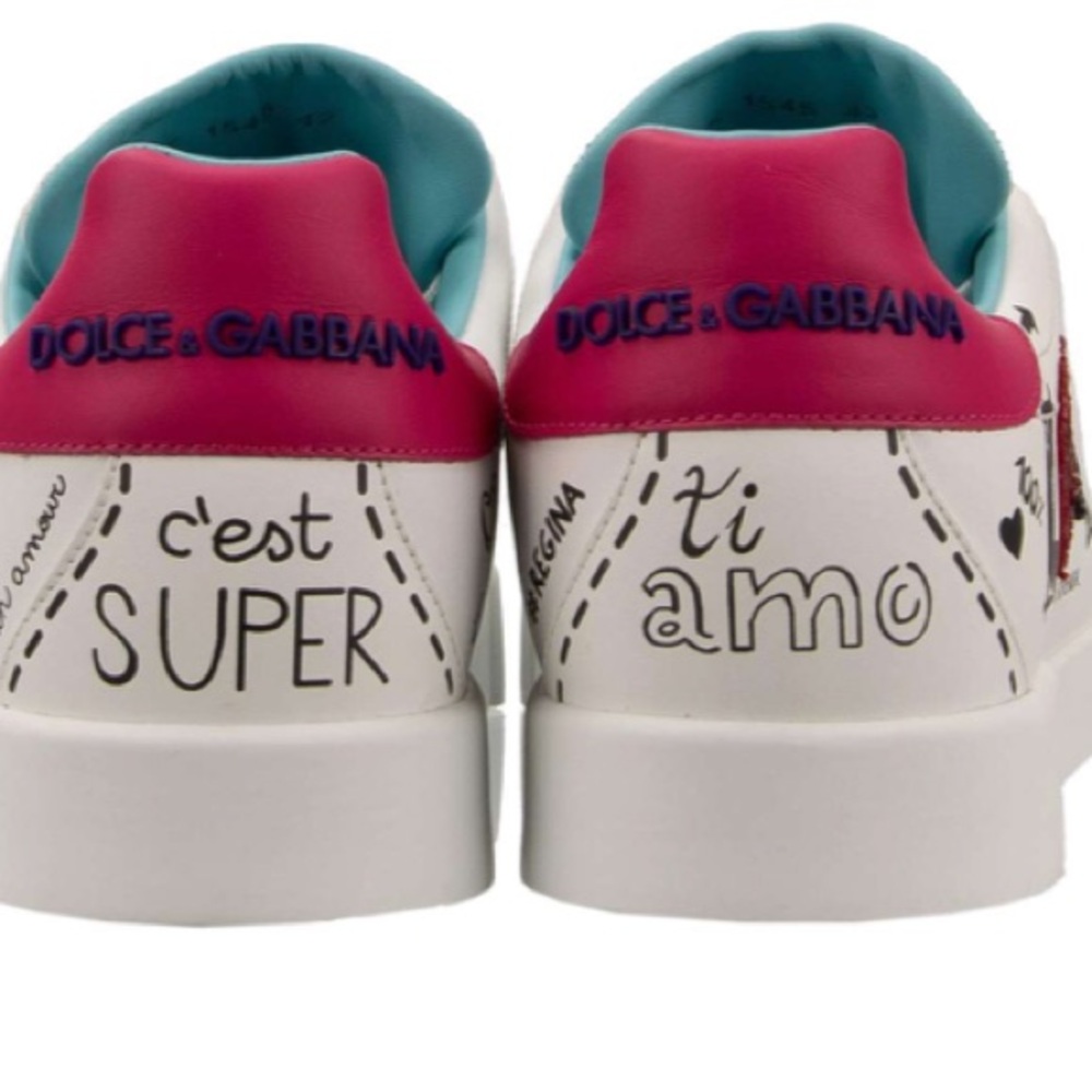Dolce & Gabbana Love Graphic Sneakers - White and Red - Picture 6 of 12